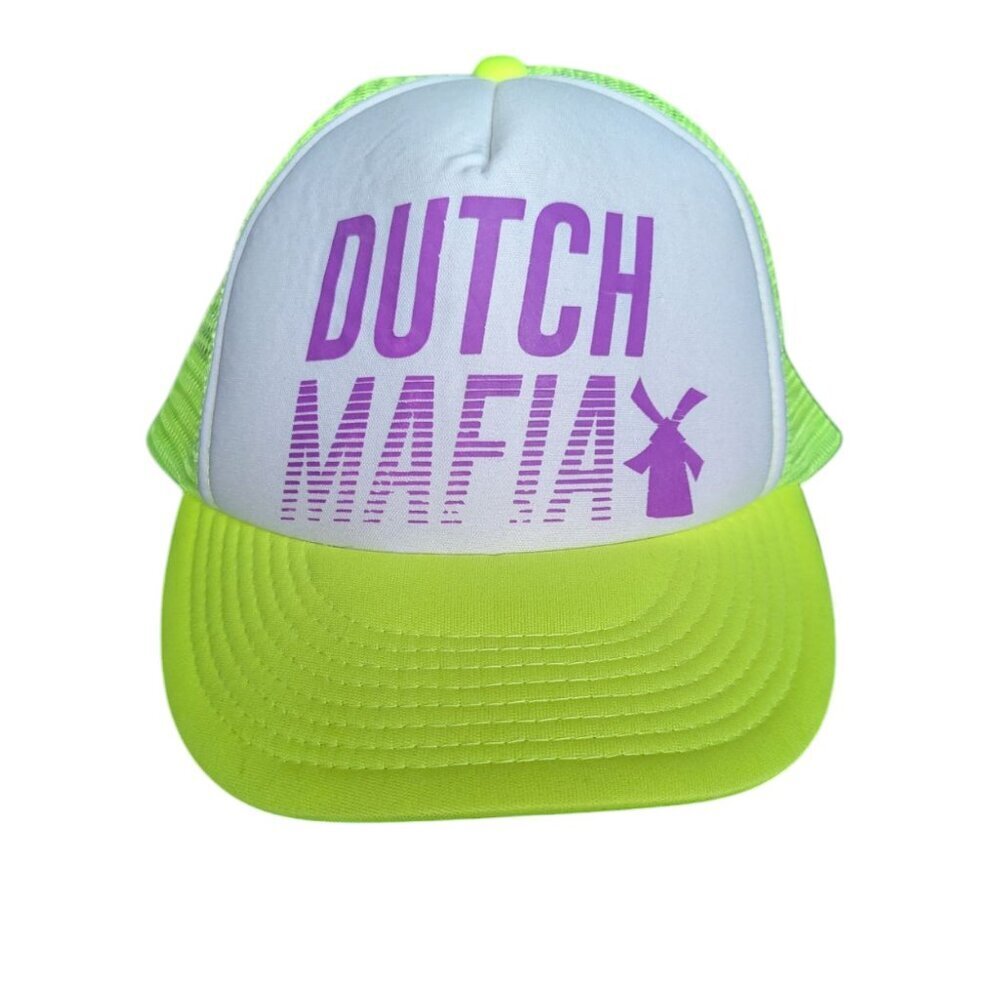 Vintage Rare Dutch‎ Mafia Snapback Mesh Trucker Hat Retro Neon Unisex
